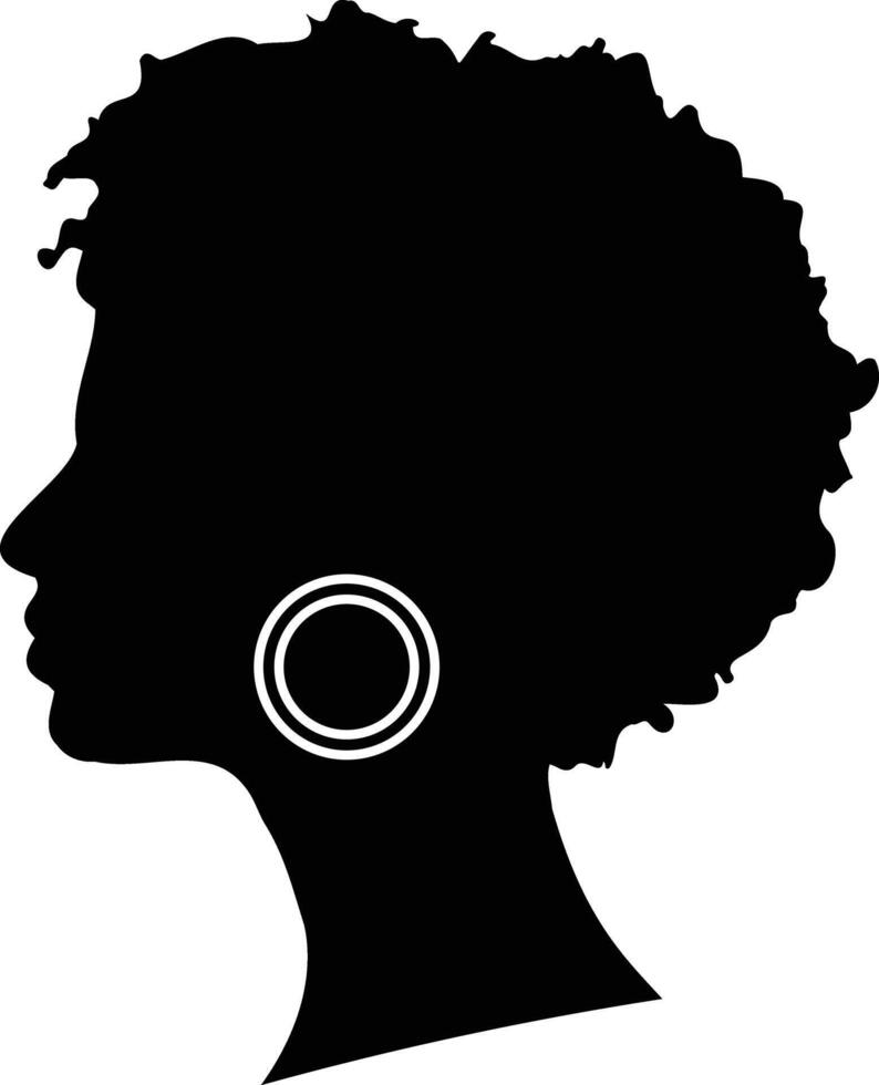 Black Woman History Month Silhouette. Isolated on White Background. Black Woman Silhouette vector