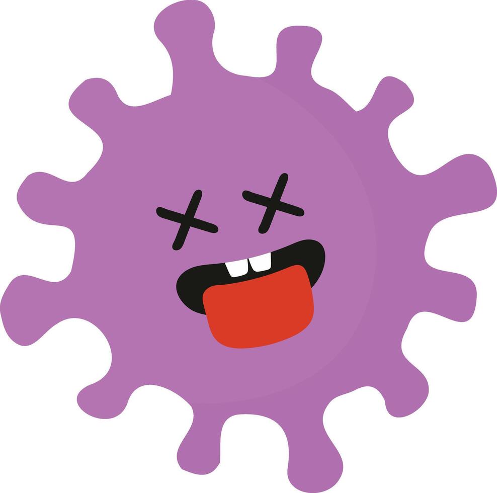 Cute Cartoon Bacteria and Virus Character. Isolated Illustration on White Background vector