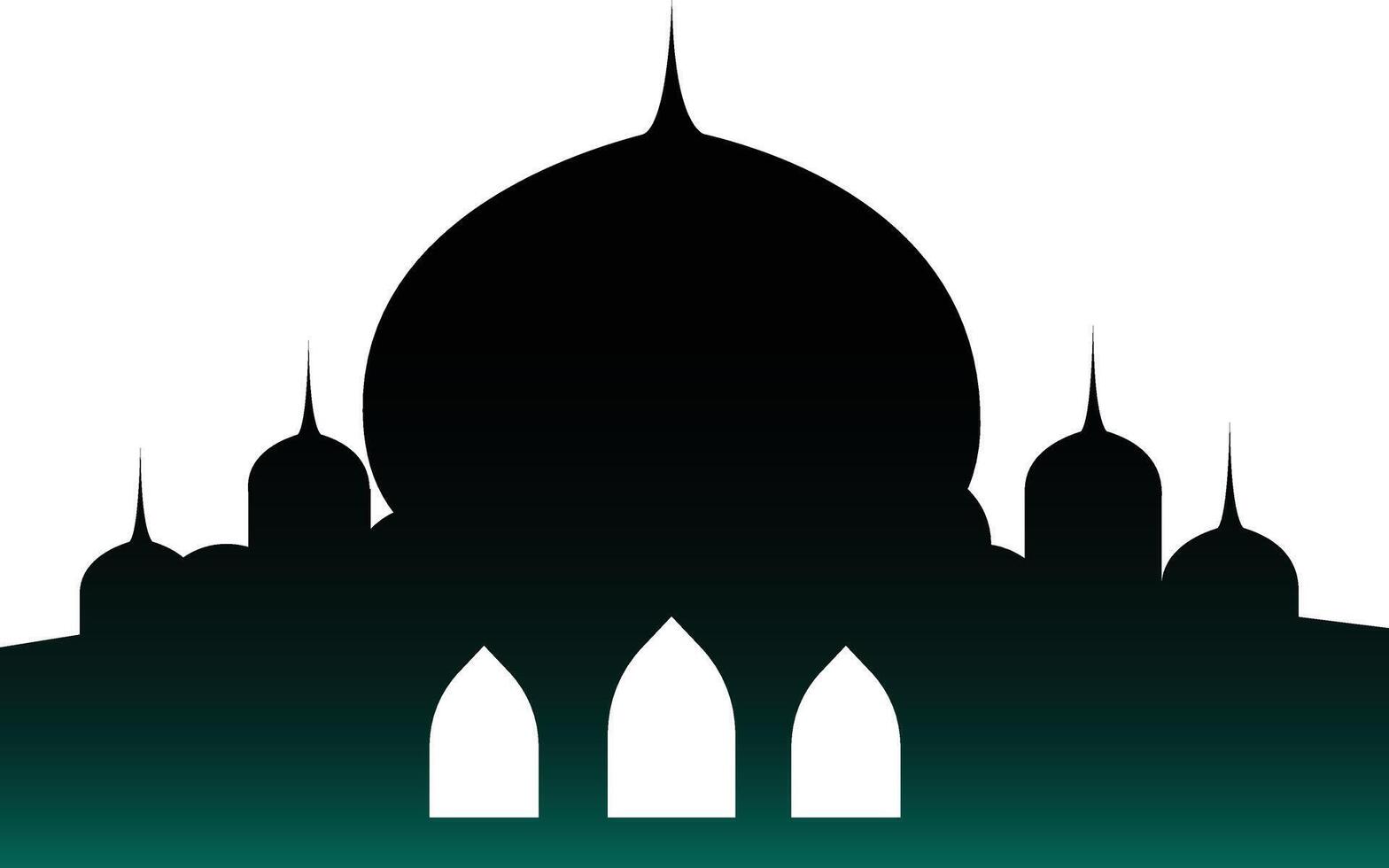Islamic Mosque Silhouette. Ramadhan Kareem Mosque. Isolated Black Mosque Silhouette. Isolated Illustration vector