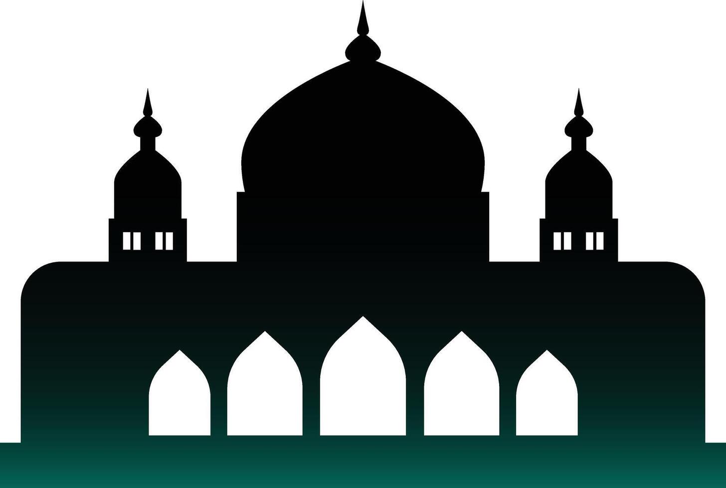 Islamic Mosque Silhouette. Ramadhan Kareem Mosque. Isolated Black Mosque Silhouette. Isolated Illustration vector
