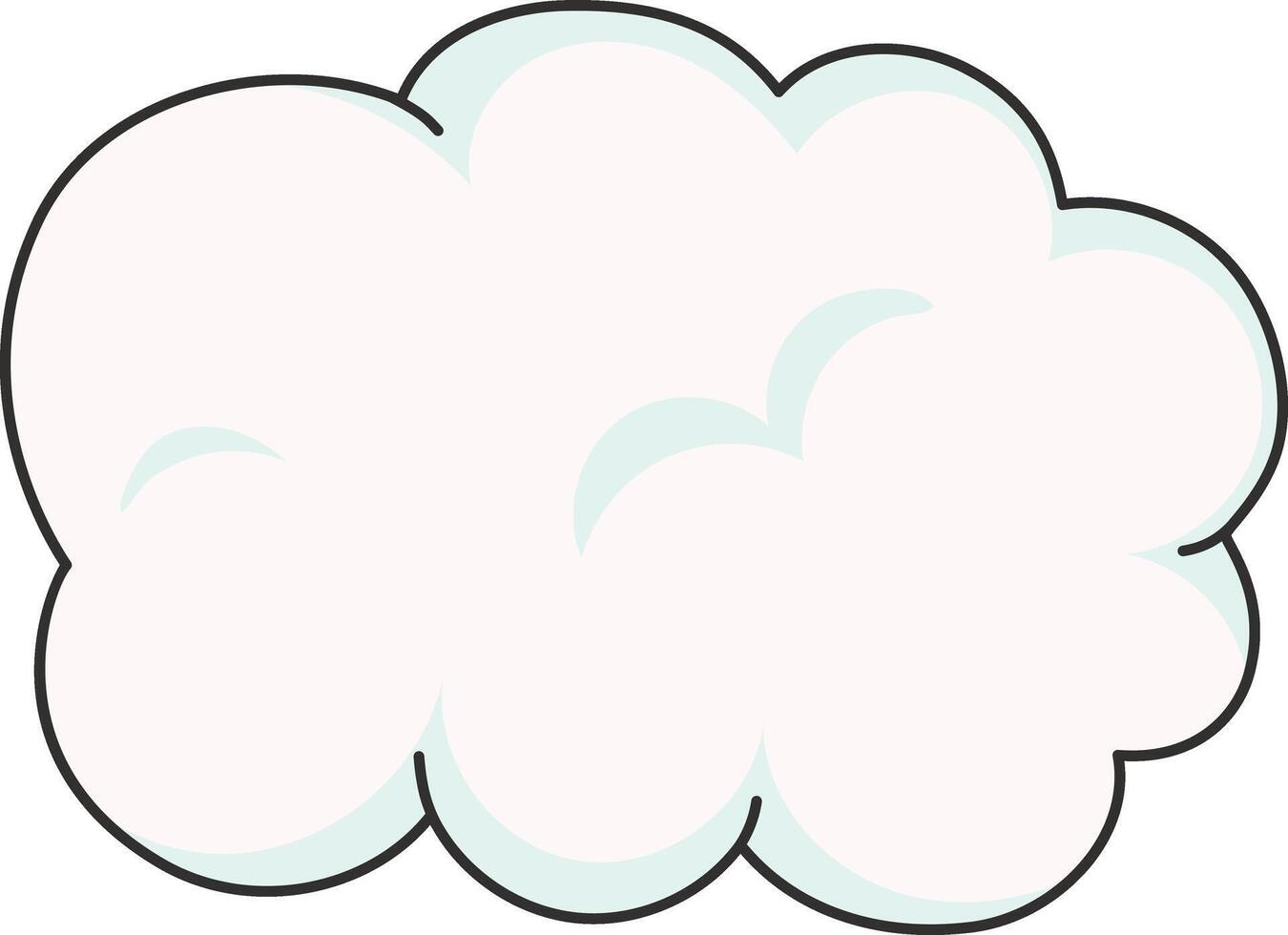 Cartoon White Clouds Isolated on White Background. vector
