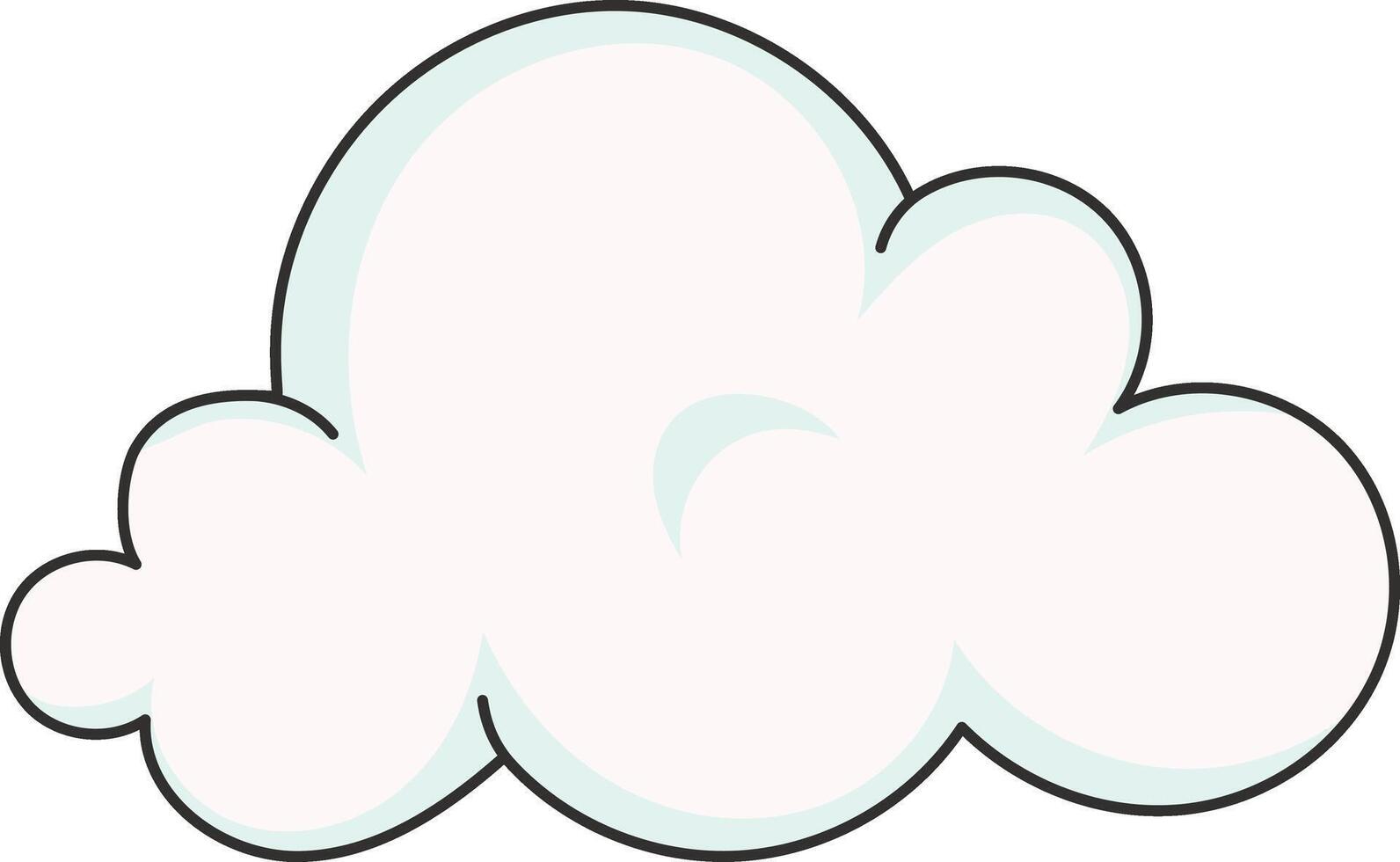 Cartoon White Clouds Isolated on White Background. vector