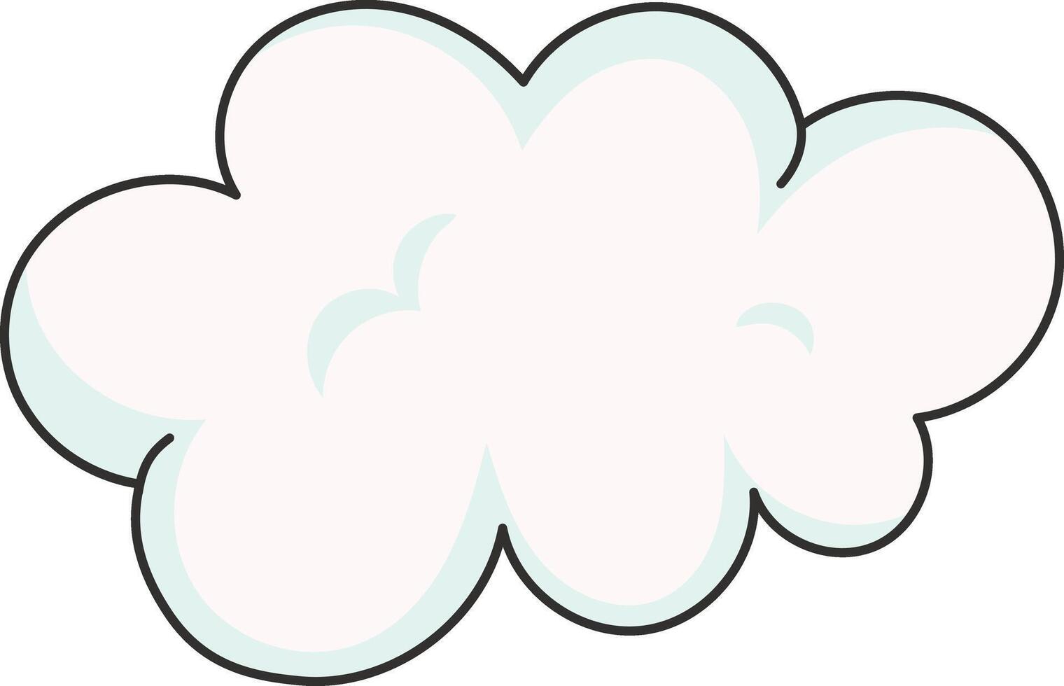 Cartoon White Clouds Isolated on White Background. vector