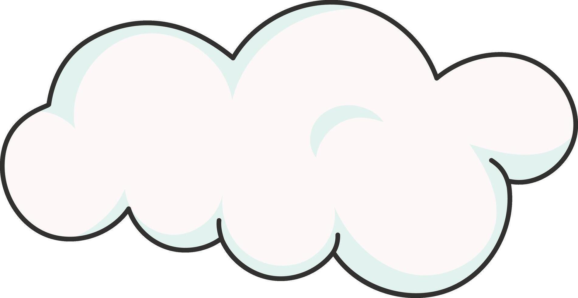 Cartoon White Clouds Isolated on White Background. vector