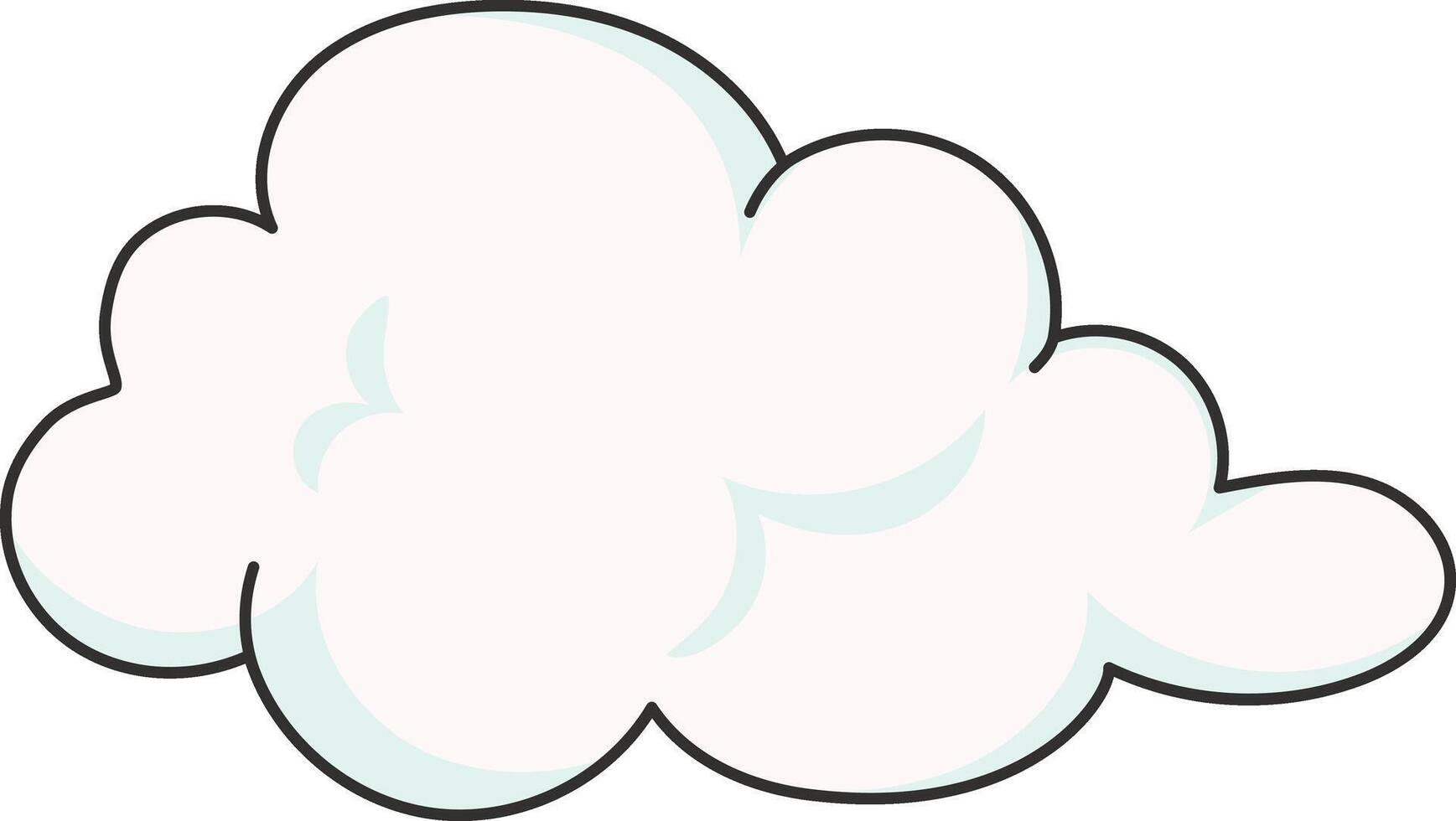 Cartoon White Clouds Isolated on White Background. vector