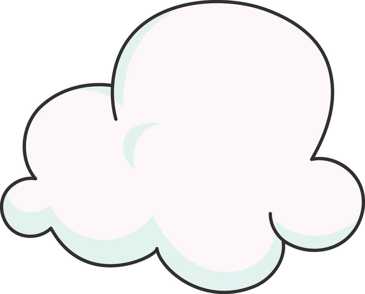 Cartoon White Clouds Isolated on White Background. vector
