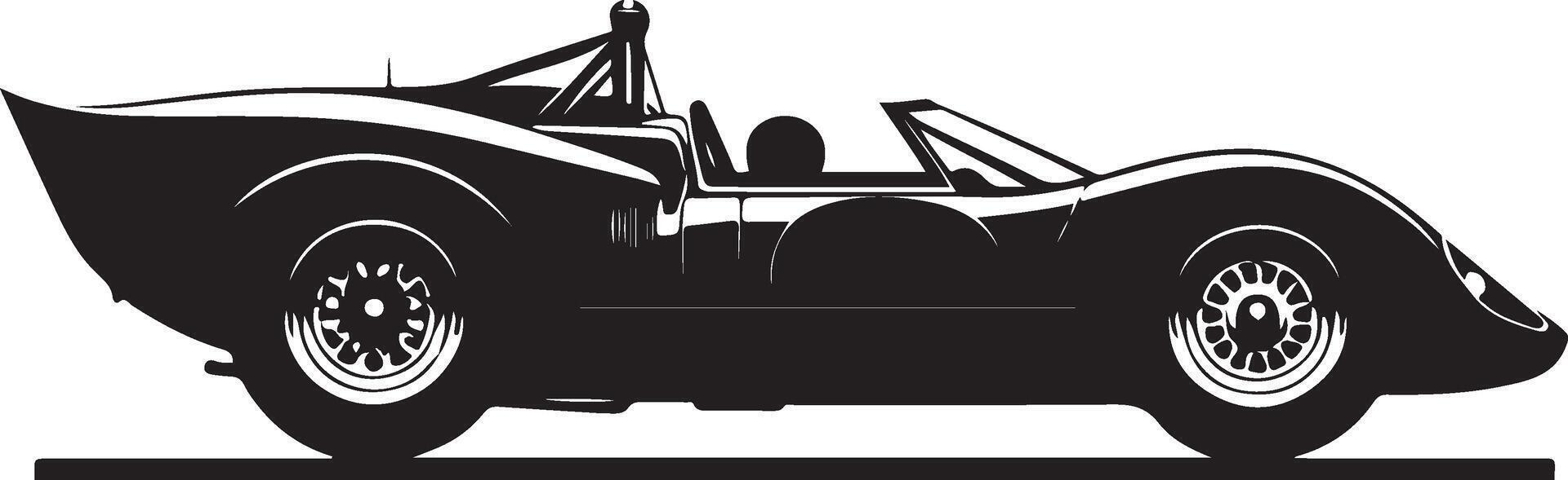 Classic Car silhouette sports car, black color silhouette vector