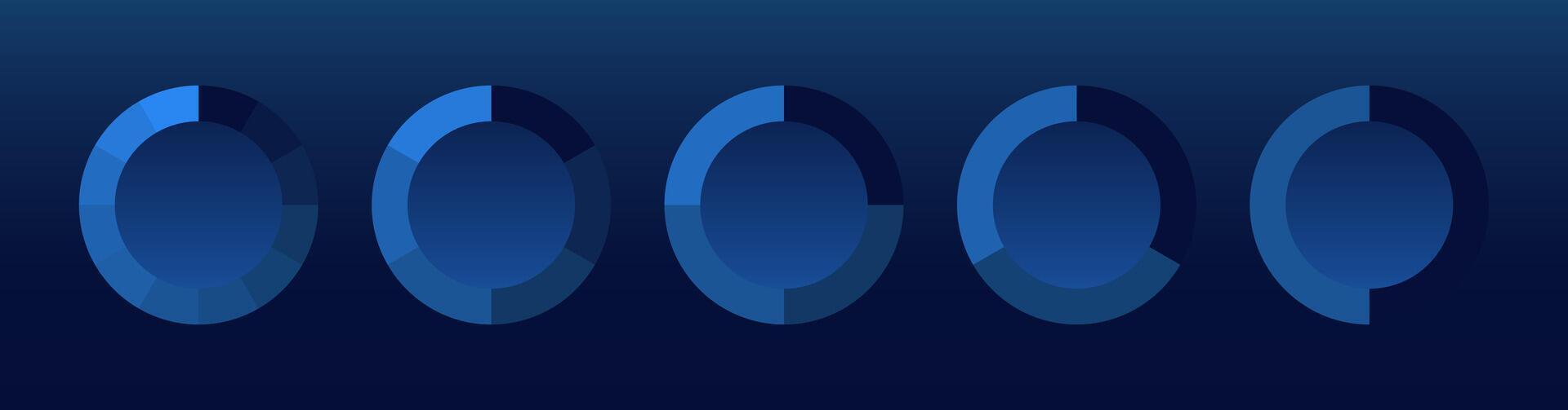 Digital pie chart on technology blue background. Chart, diagram, research, audit, planning, statistics, management, infographic, data analysis, Financial literacy. Stock market vector
