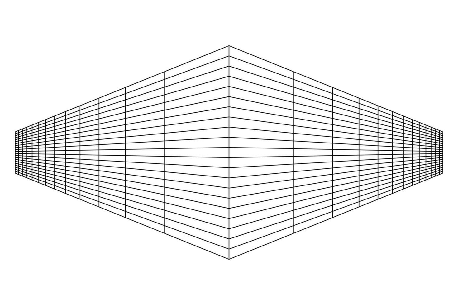 Abstract geometric wall. Isometric grid. Circle, drawing, wall, shape, 3D illusion. Room perspective grid background vector