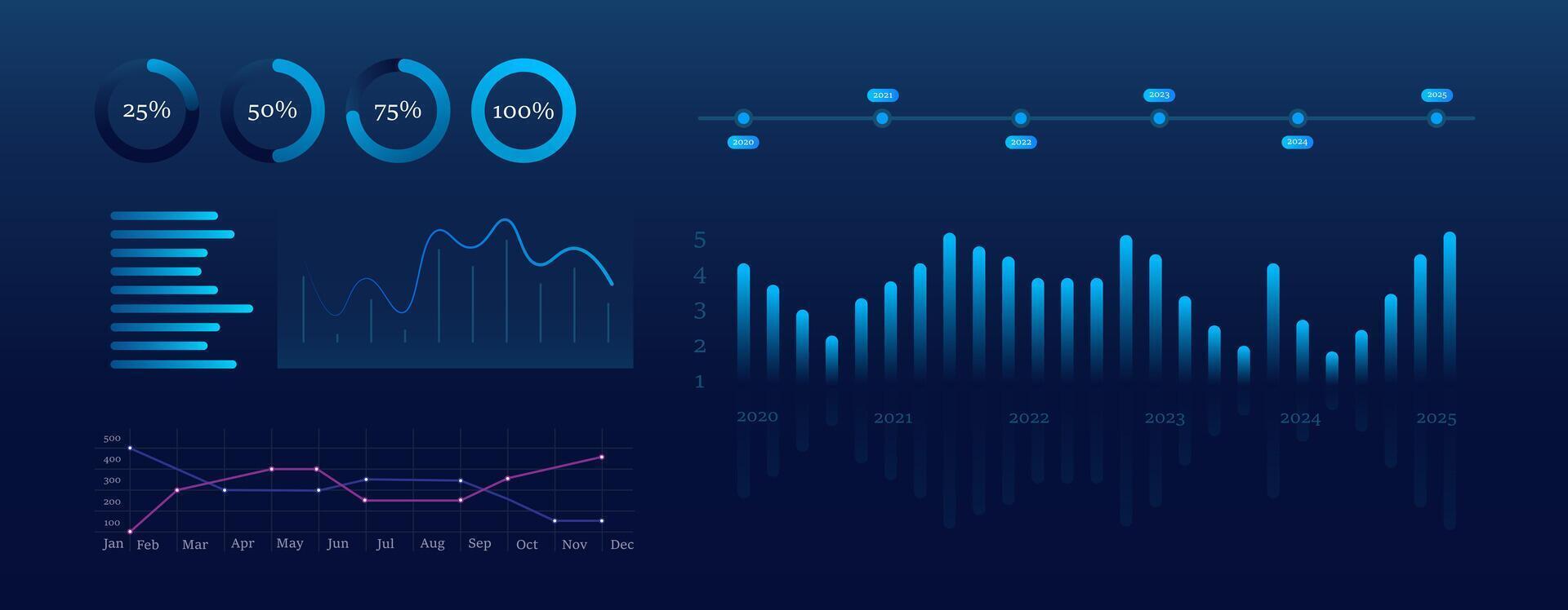 digital crecimiento grafico gráfico analítico en tecnología azul antecedentes. cuadro, diagrama, investigación, auditoría, planificación, Estadísticas, gestión, infografía, datos análisis, financiero literatura. valores mercado vector