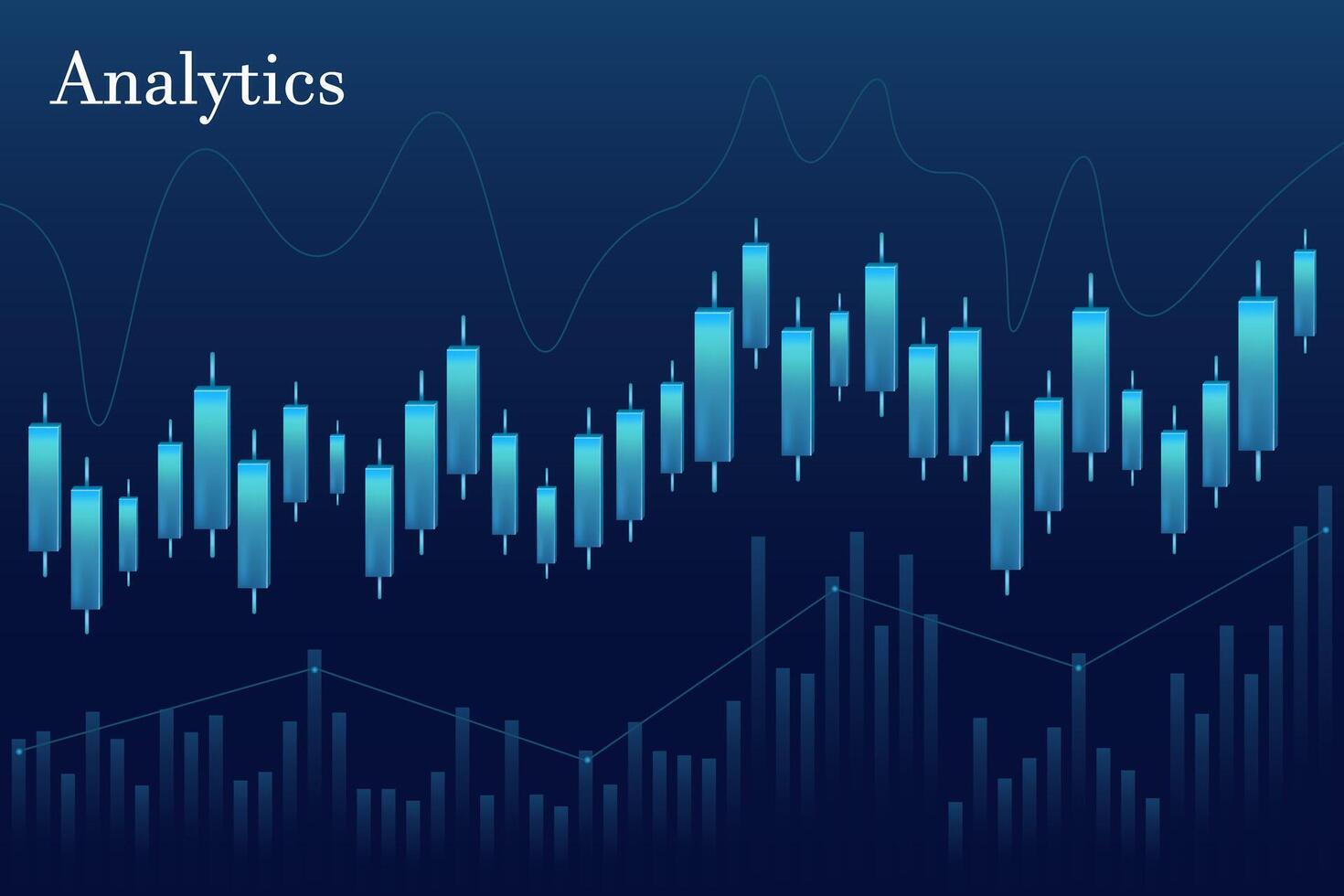 Digital growth graph chart on technology blue background. Chart, diagram, research, audit, planning, statistics, management, infographic, data analysis, Financial literacy. Stock market vector
