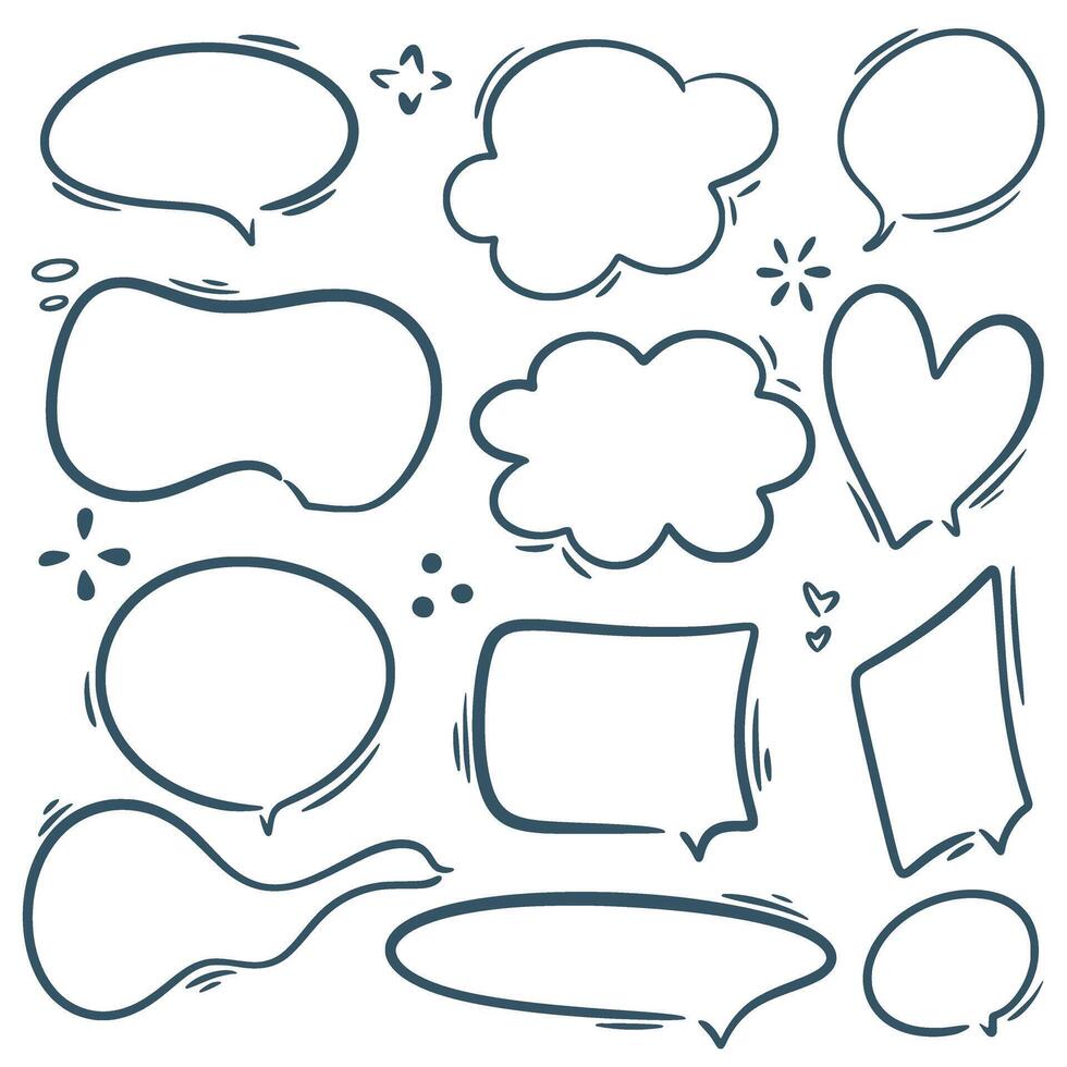 Text cloud doodle set graphics vector