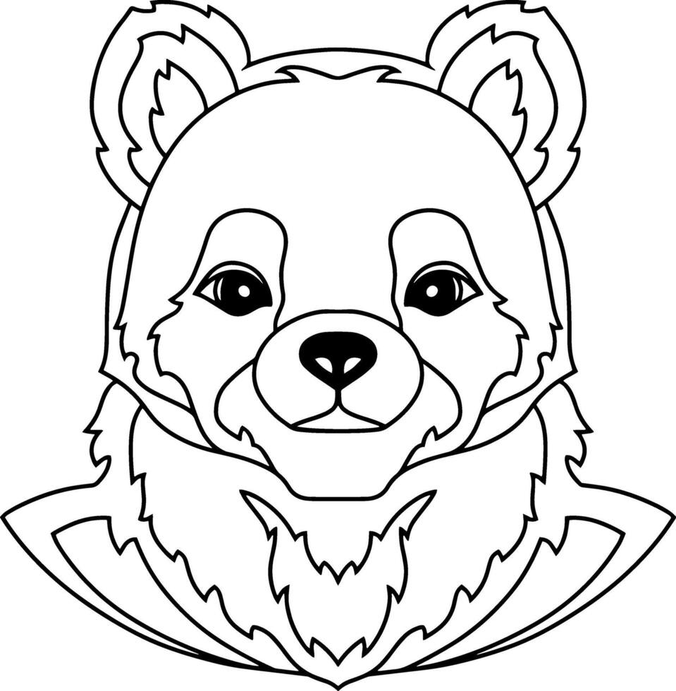 dibujos animados oso clipart animal logo colorante página libro vector