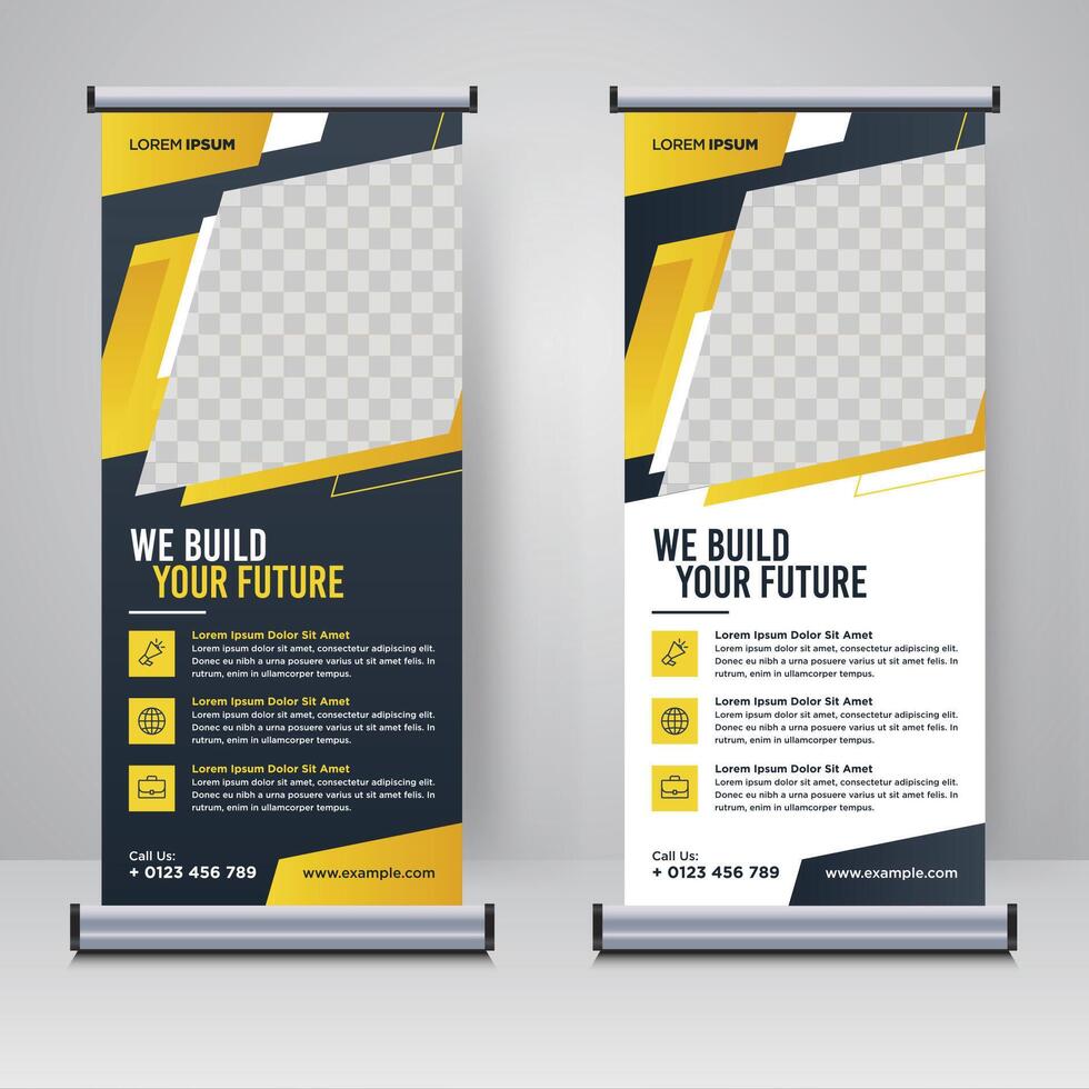 Corporate rollup or X banner design template vector