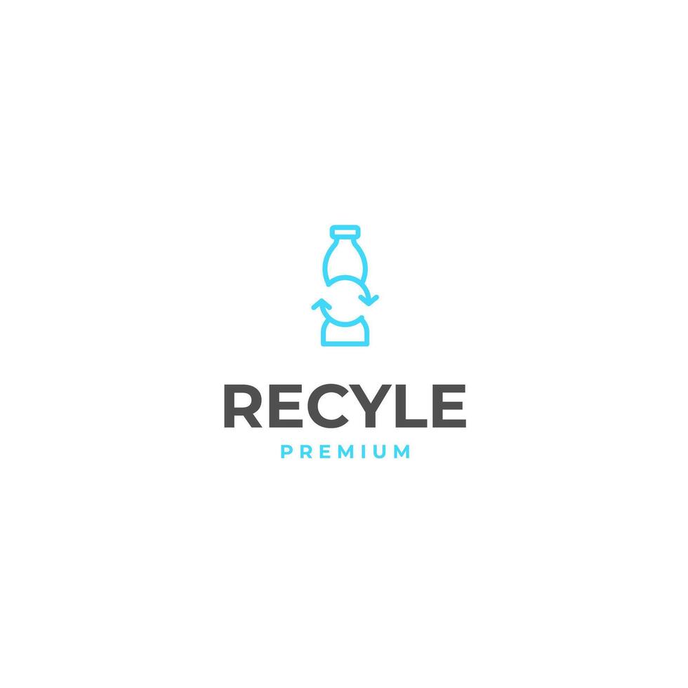 Recycle plastic bottle logo design template illustration idea vector