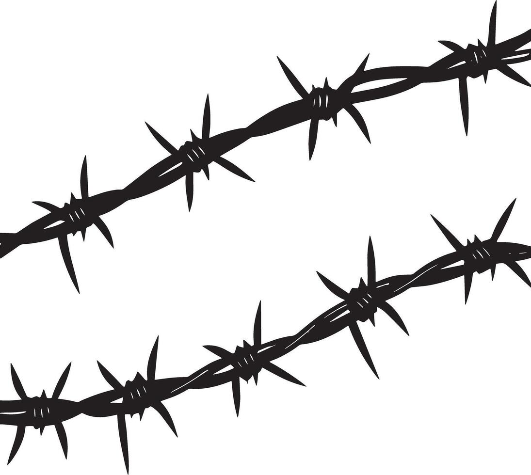 barbed wire isolated on white background vector