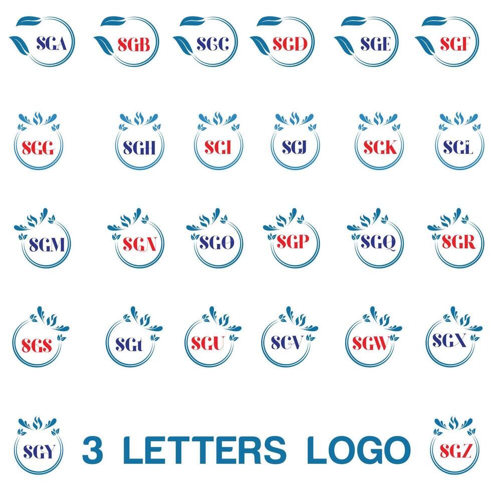 Creative 3 letter logo design,SGA,SGB,SGC,SGD,SGE,SGF,SGG,SGH,SGI,SGJ,SGK,SGL,SGM,SGN,SGO,SGP,SGQ,SGR,SGS,SGT,SGU,SGV,SGW,SGX,SGY,SGZ, vector