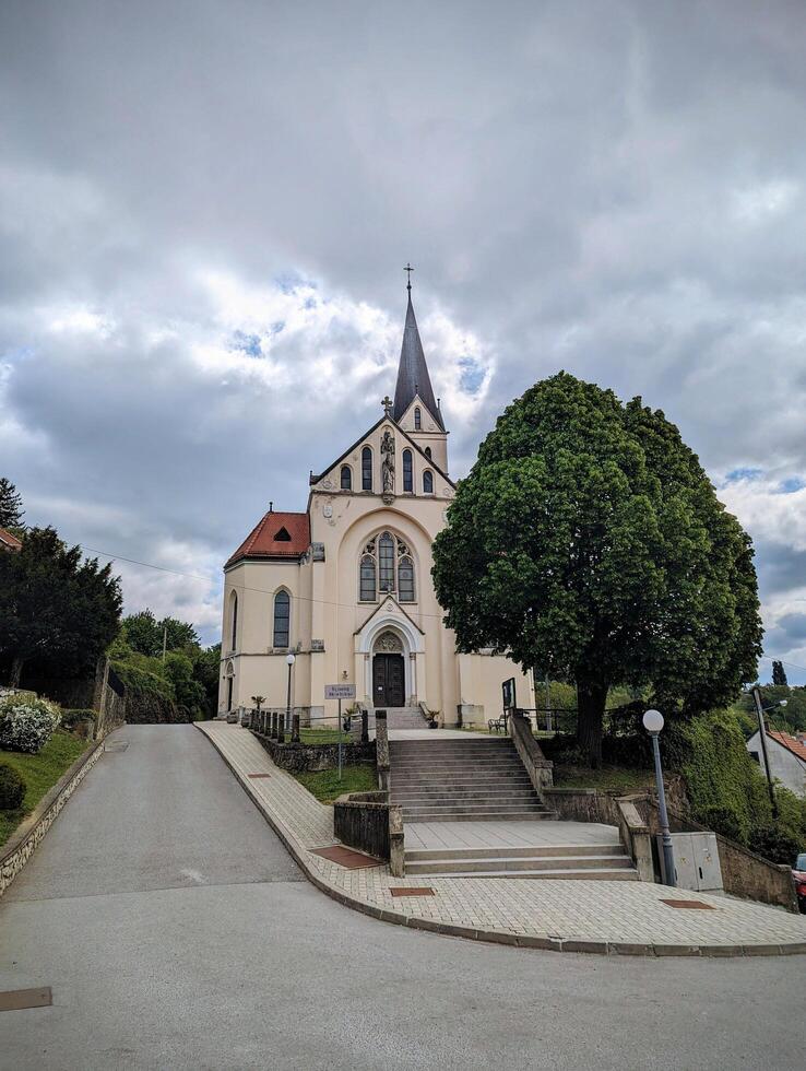 St. Nicholas church at Krapina city, Croatia, Hrvatsko zagorje, buildings and architecture background, religion photo