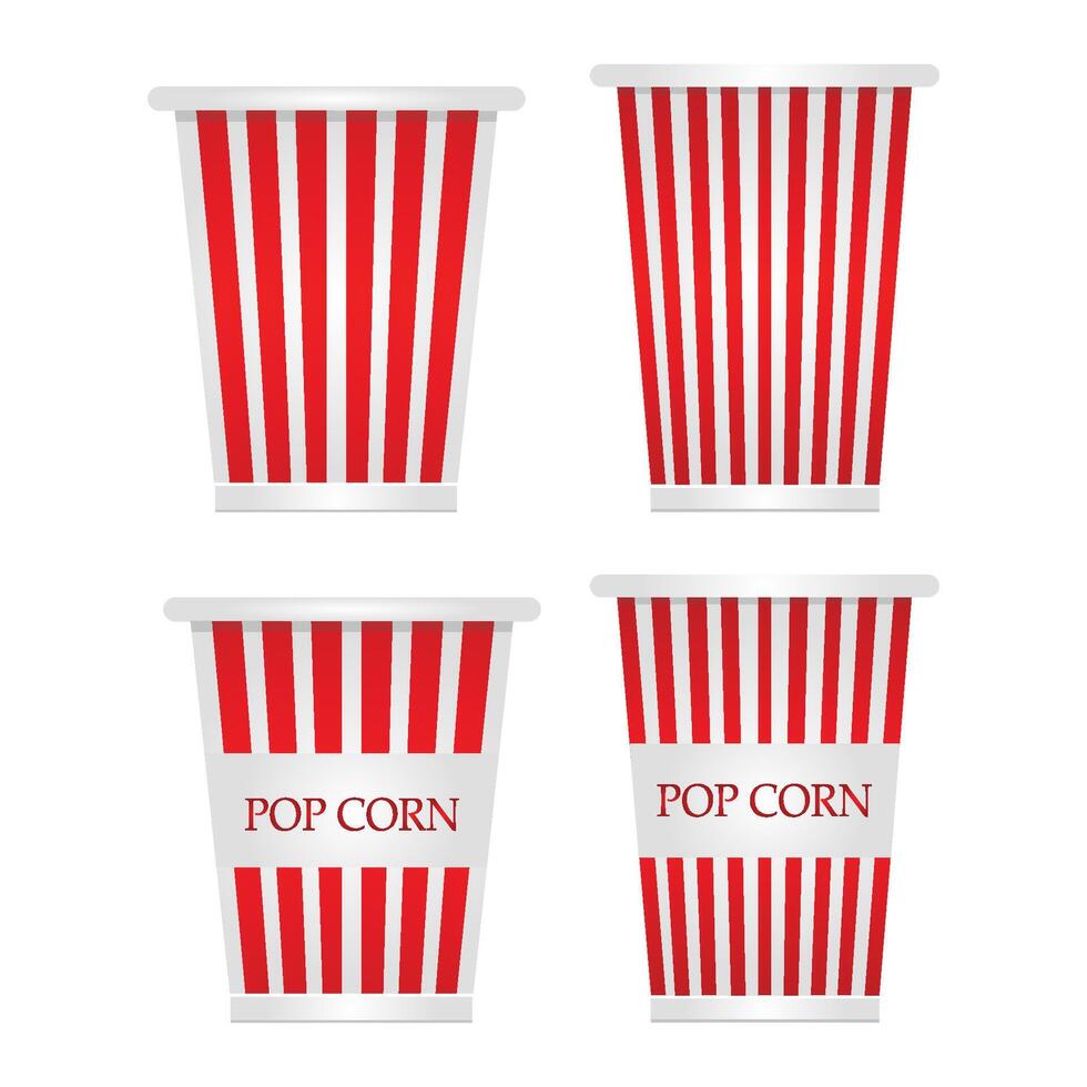 Empty popcorn bucket. isolated on white background vector