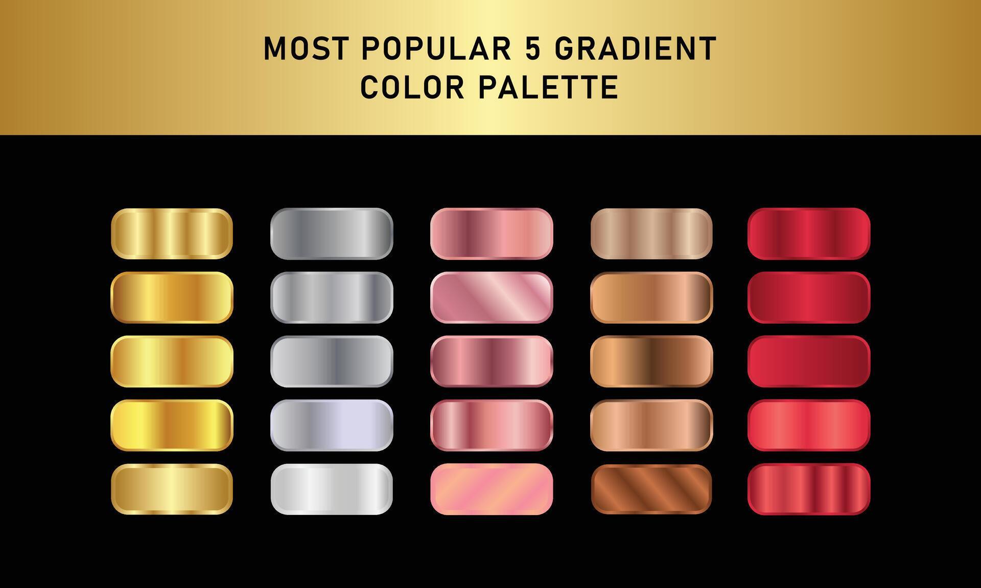 Most popular Five gradient top 36 Beautiful Gradients Color set. Chrome ...