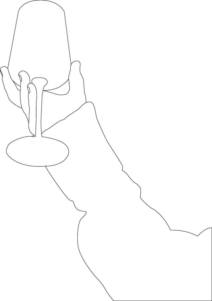outline hand with glass vector