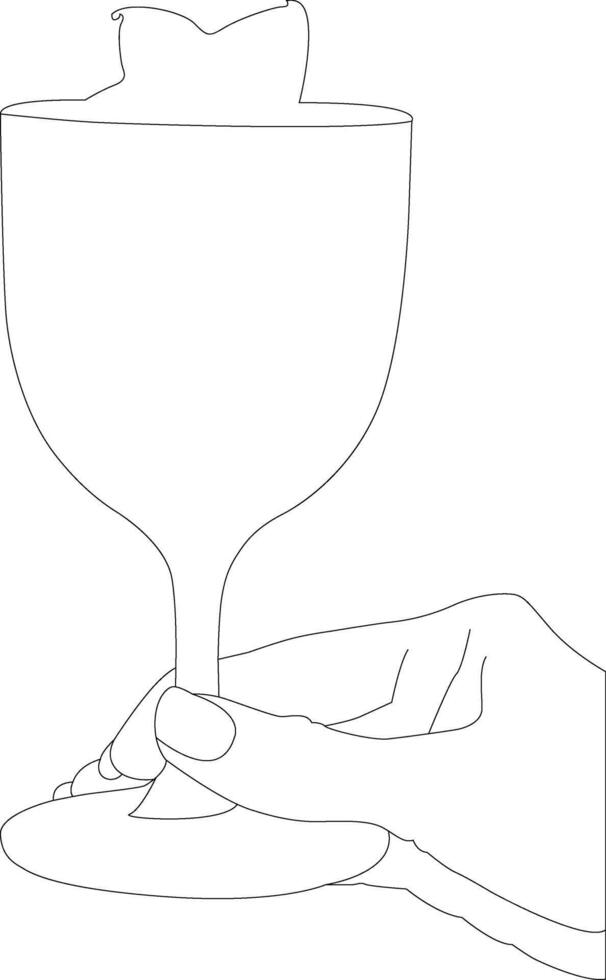 outline hand with glass vector