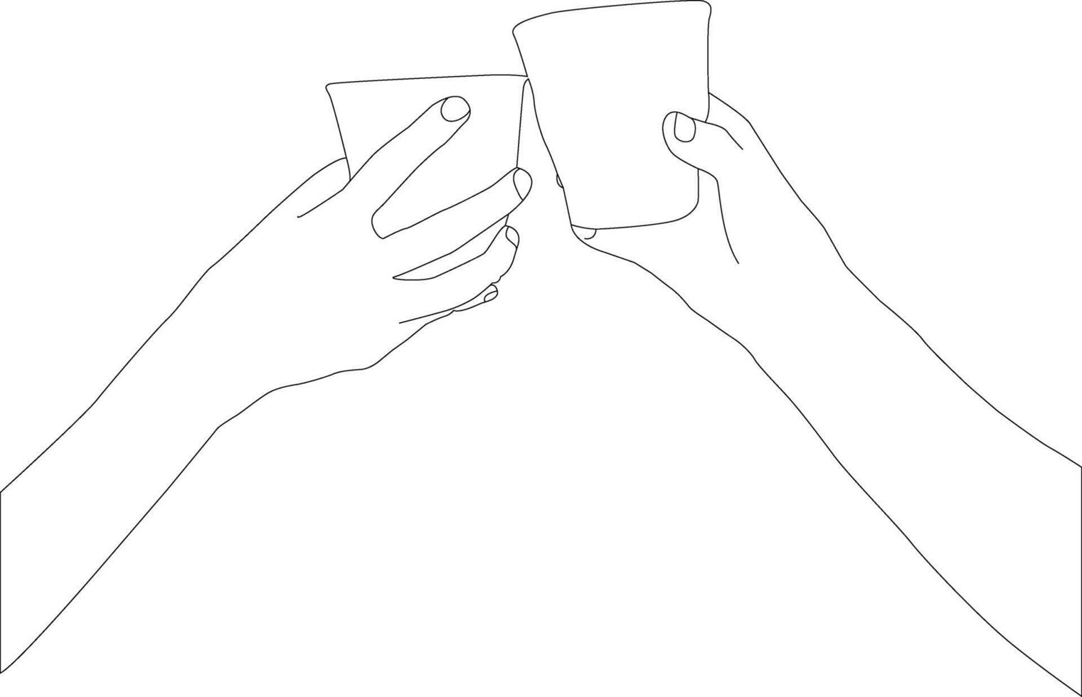outline hand with glass vector