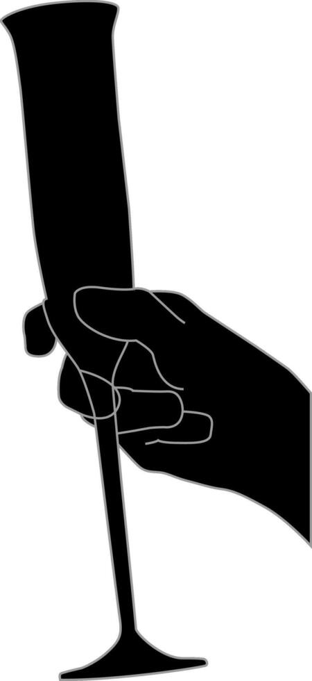 shillouette hand with glass vector