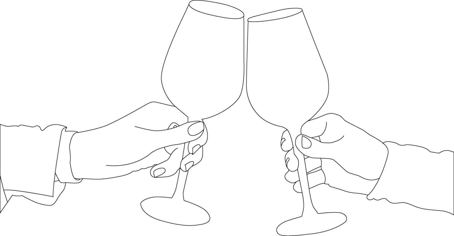 outline hand with glass vector