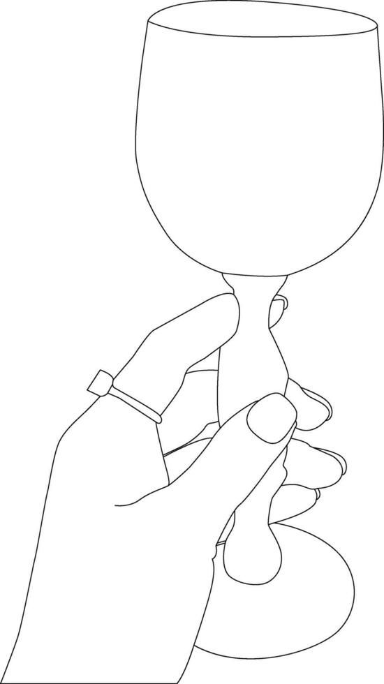 outline hand with glass vector