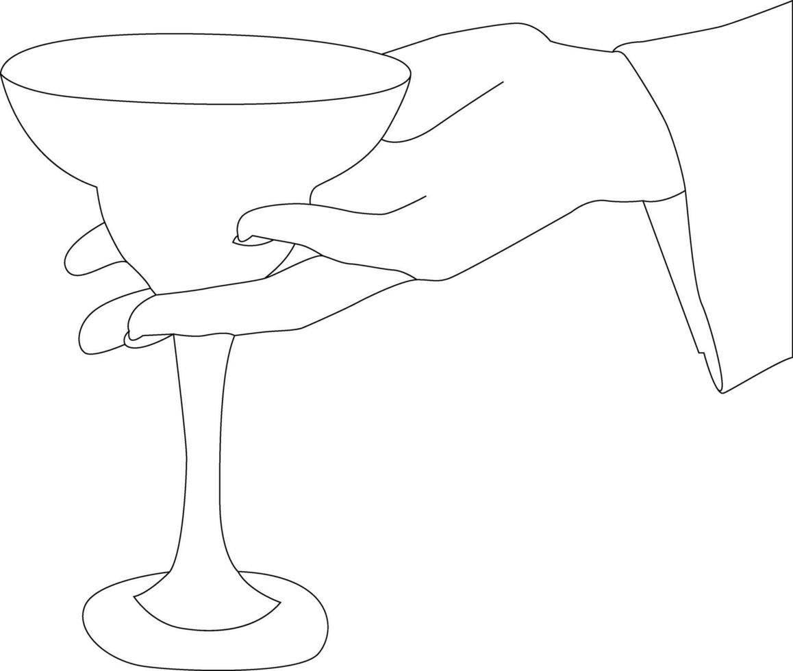 outline hand with glass vector