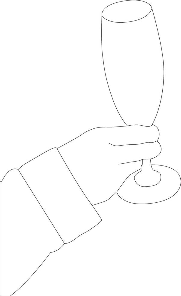 outline hand with glass vector