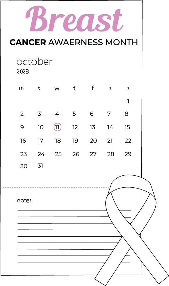 one line drawing hand ribbon with breast cancer awareness month vector