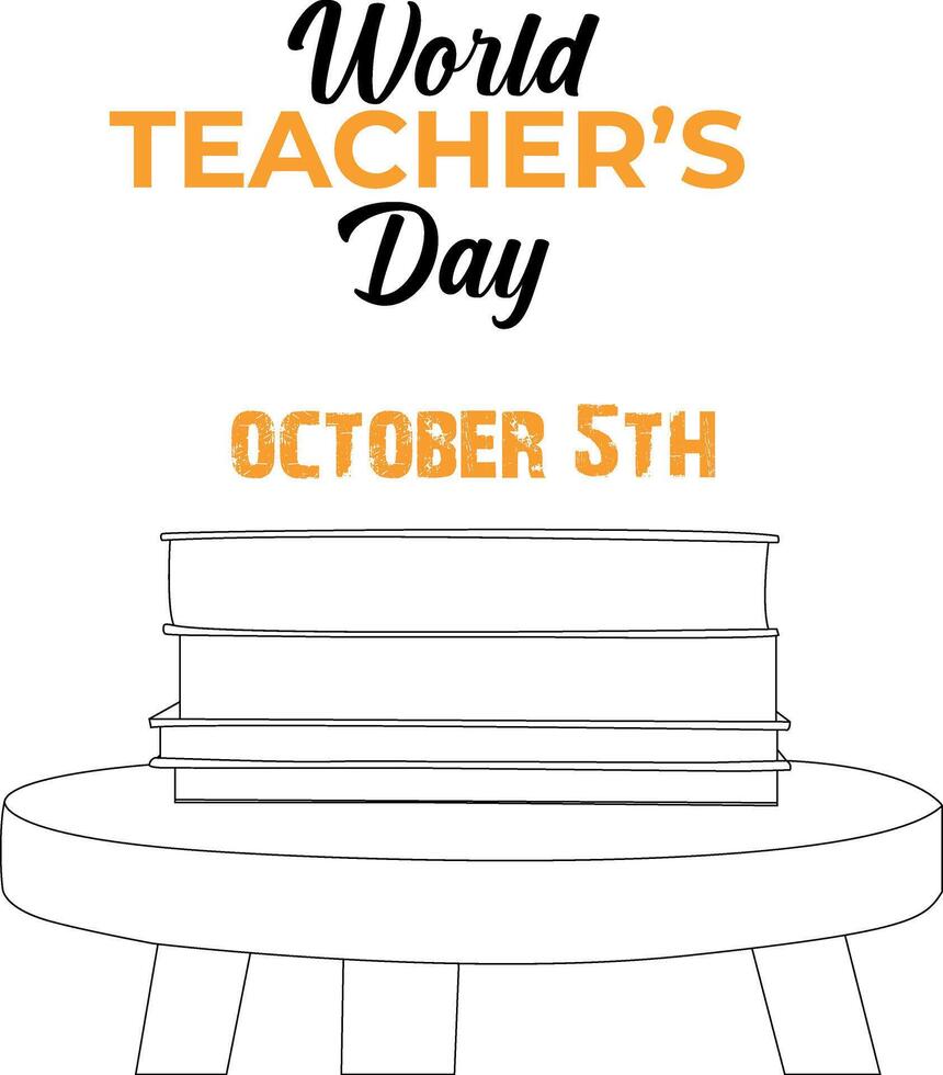 one line drawing world teacher's day vector