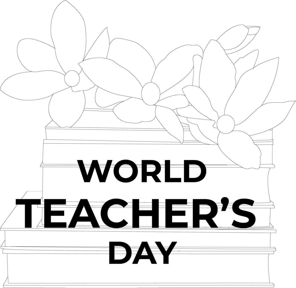 one line drawing world teacher's day vector