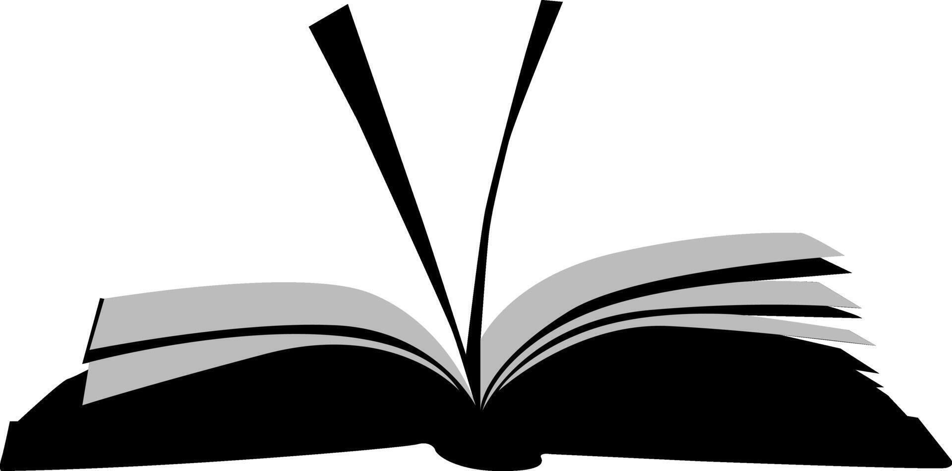 Silhouette hand drawing book vector
