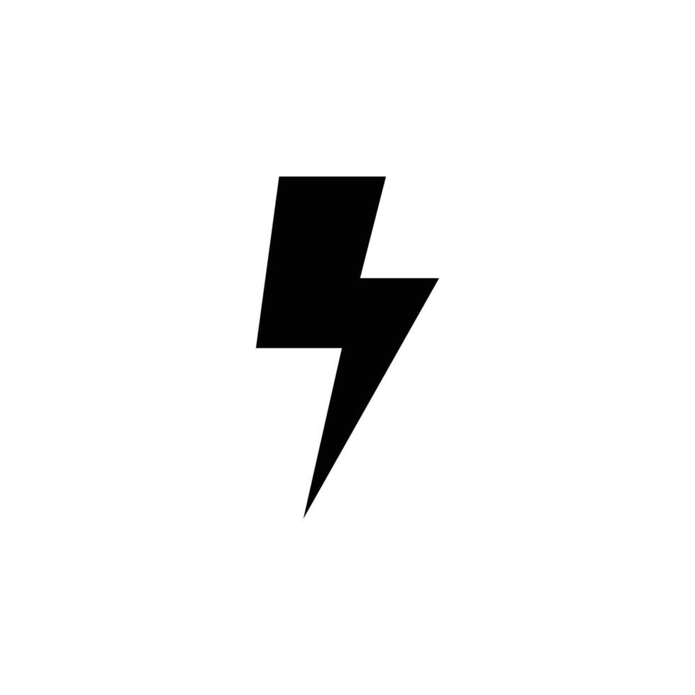 Lightning, electric power icon. Simple solid style. Thunder electricity, flash bolt, speed, thunderbolt, blitz, energy concept. Silhouette, glyph symbol. isolated. vector