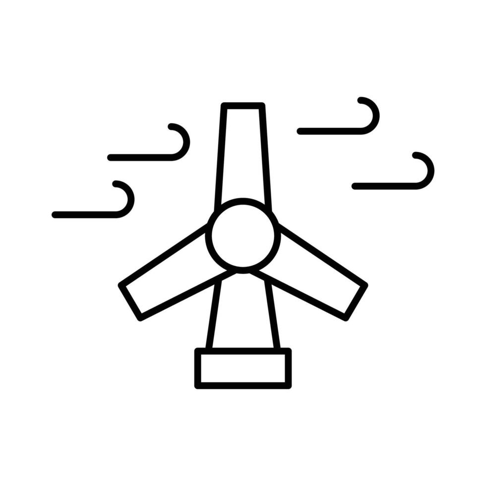 Wind turbine icon. Simple outline style. Wind power, generation, solar, plant, water, factory, electric, renewable energy concept. Thin line symbol. isolated. vector