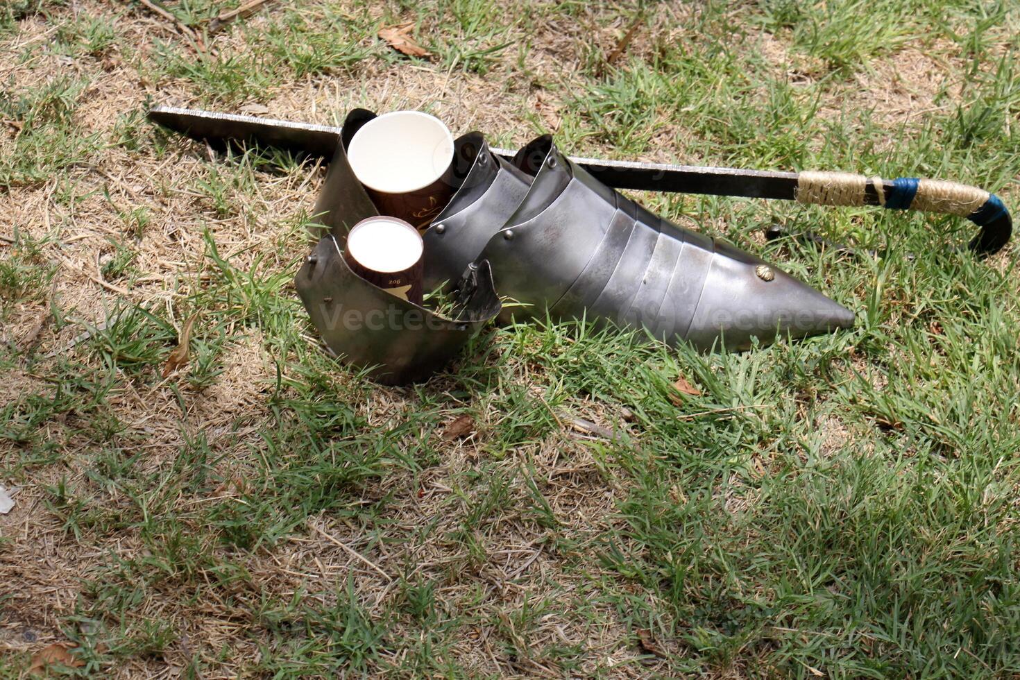 Warrior's safety weapons to protect different parts of the body. photo