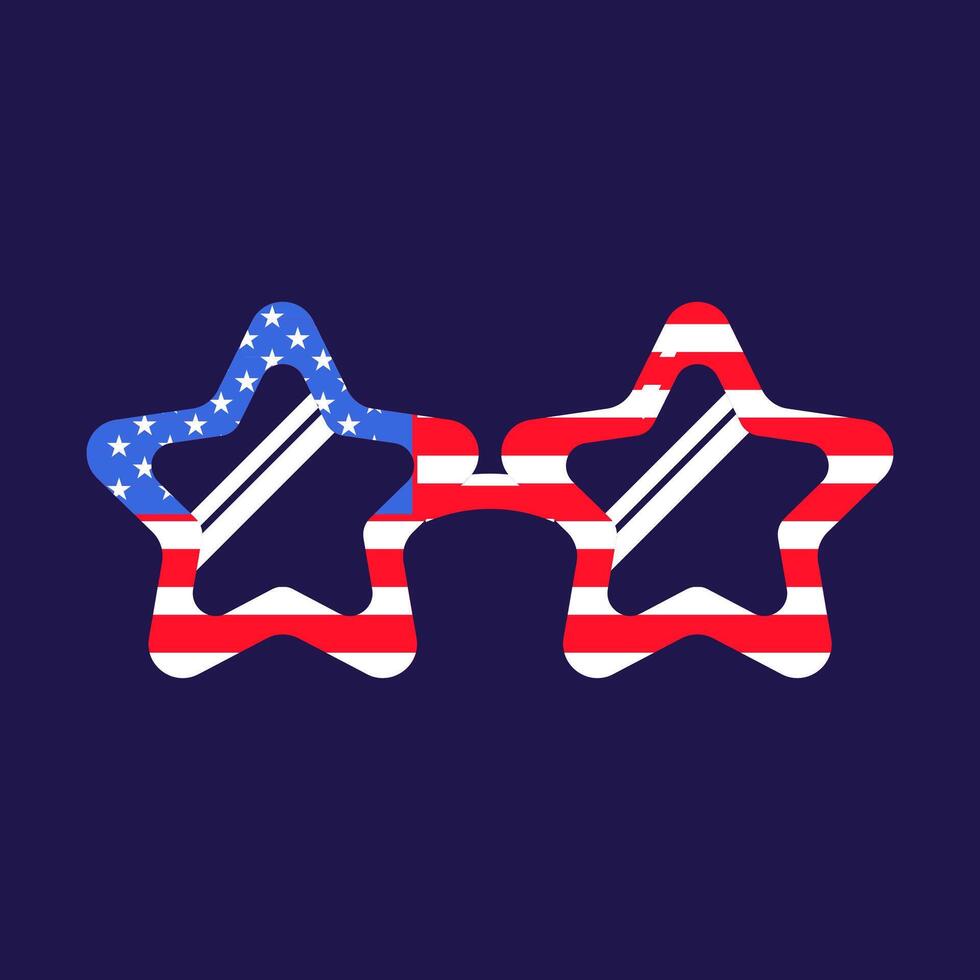 USA Flag Festive Disco Star Sunglasses vector