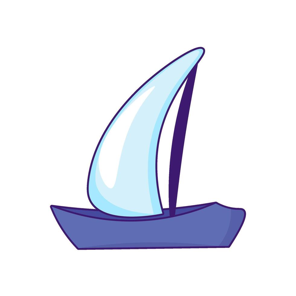 Sailing Vessel Small Boat With Sail For Sea Travel vector