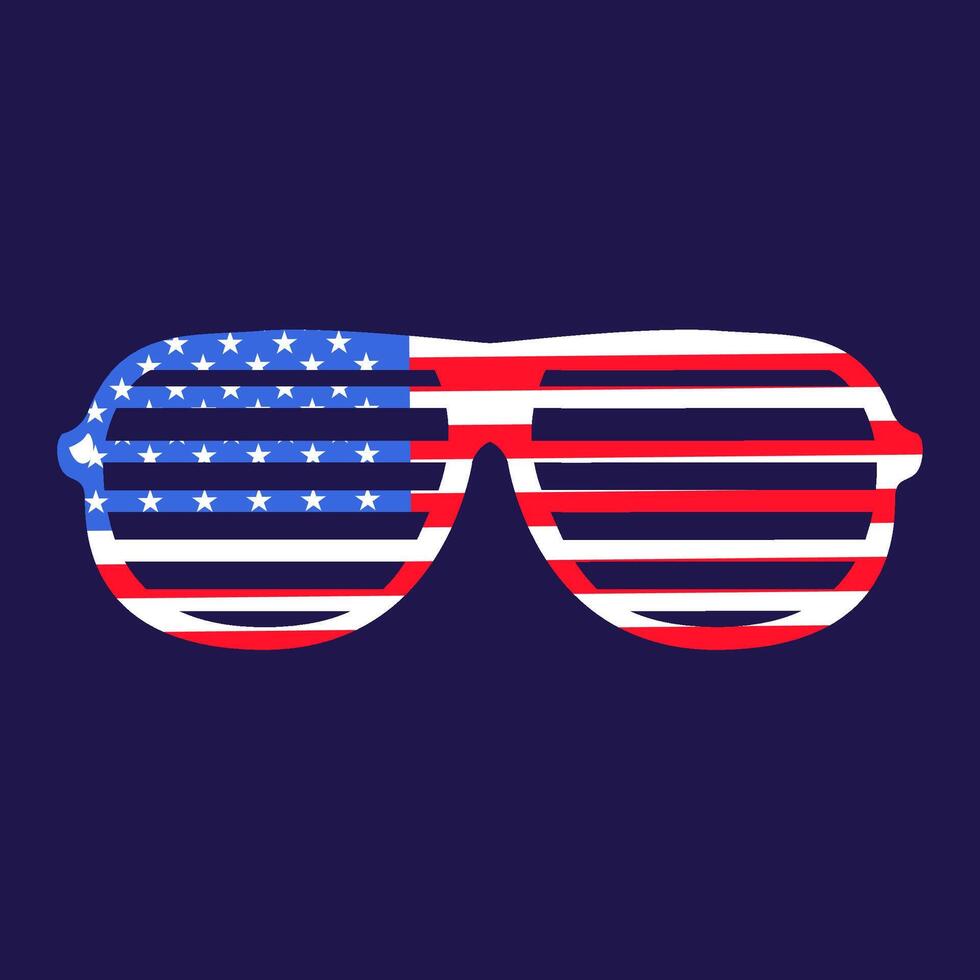 USA Flag Festive Glasses Striped vector