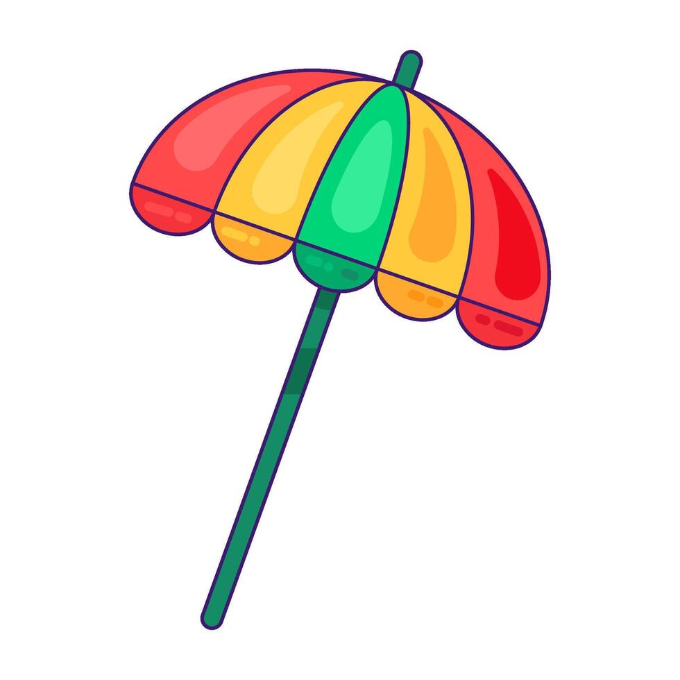 Beach Parasol For Sun Protection vector