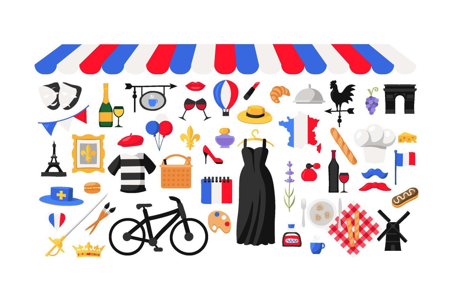 France Symbols Set vector