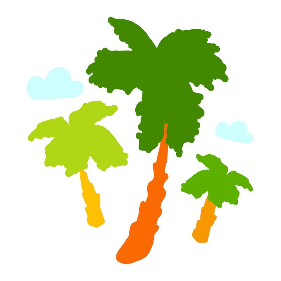 Palm Trees Careless Tropical Palm Grove vector