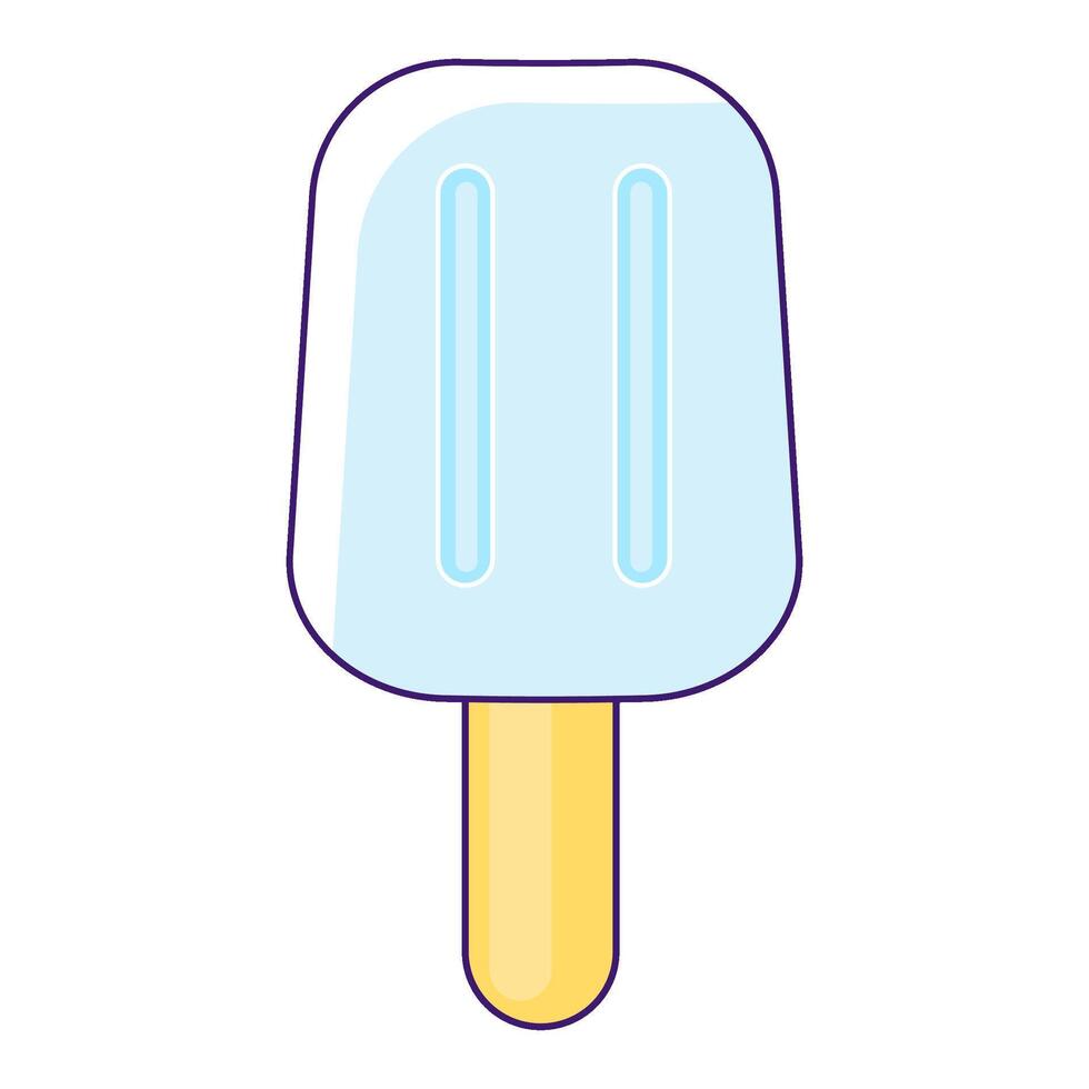 Summer Refreshing Ice Cream Coated With Milk Choco vector
