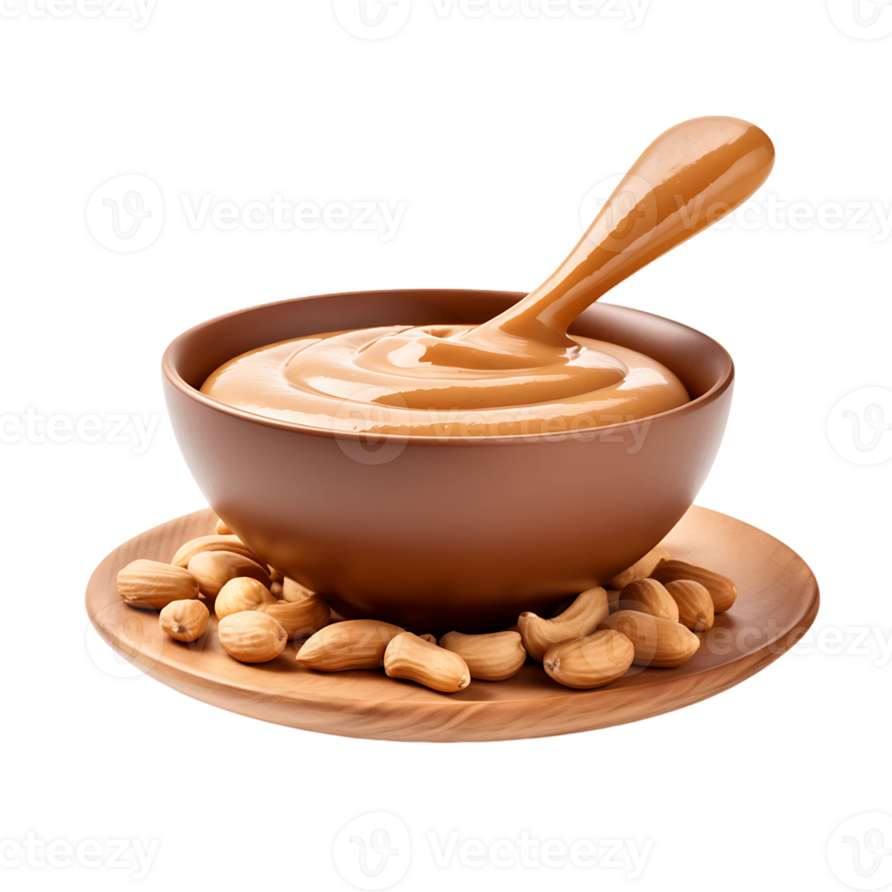 Exquisite Peanut Sauce Isolated Bowl on Transparent Surface png