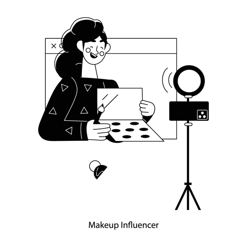 Trendy Makeup Influencer vector