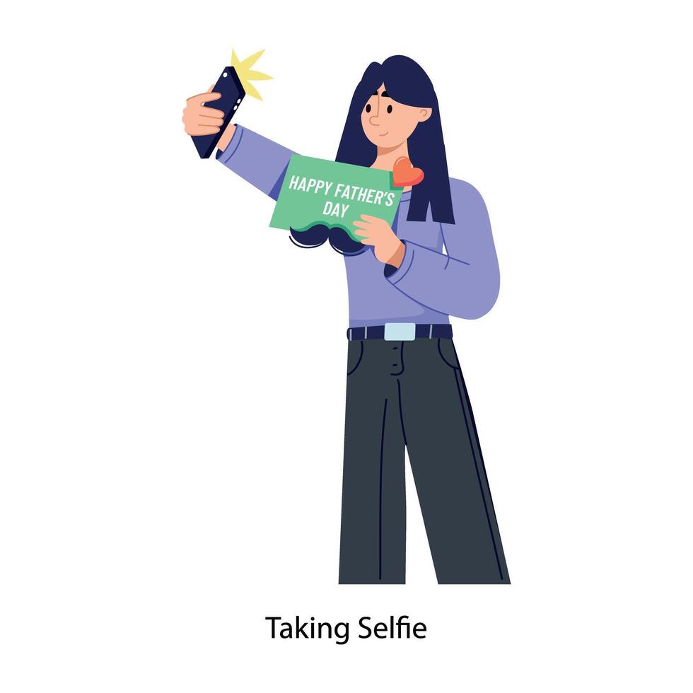 Trendy Taking Selfie vector