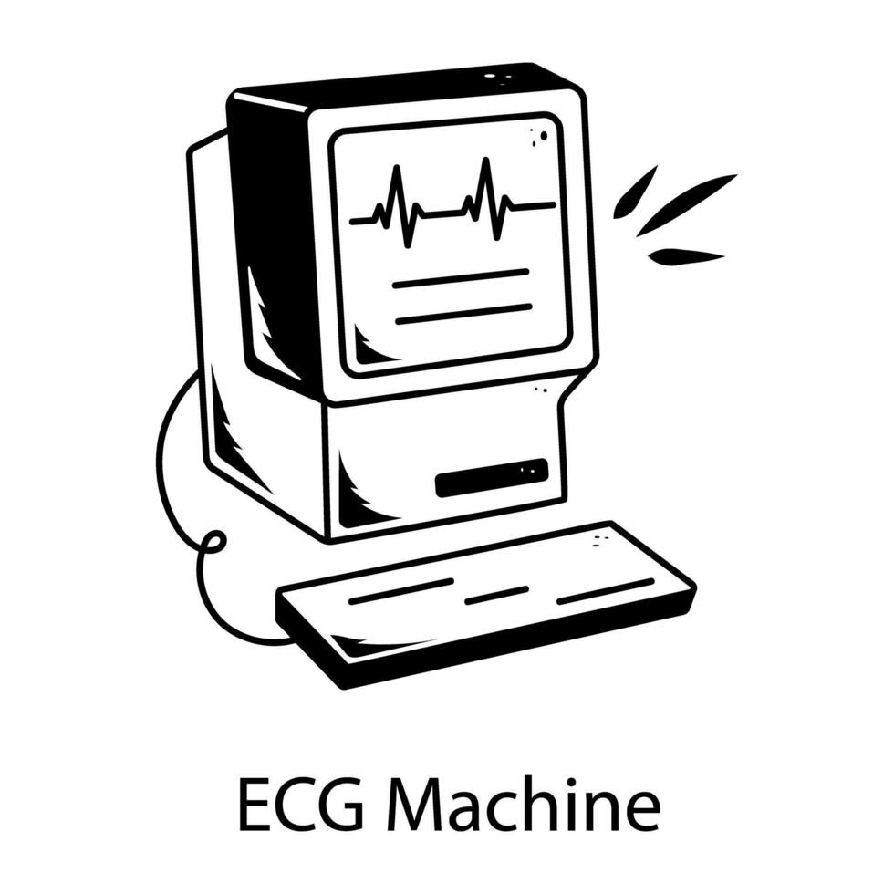 Trendy ECG Machine vector